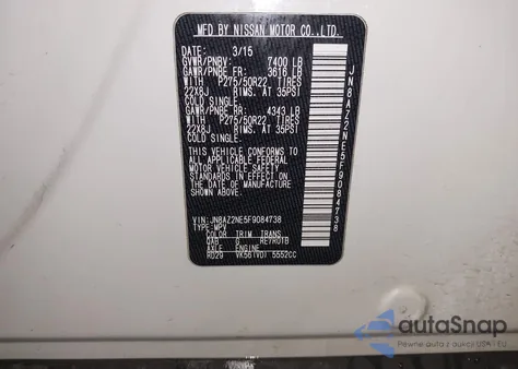 2015 Infiniti Qx80 Limited from USA, damaged, VIN JN8AZ2NE5F9084738